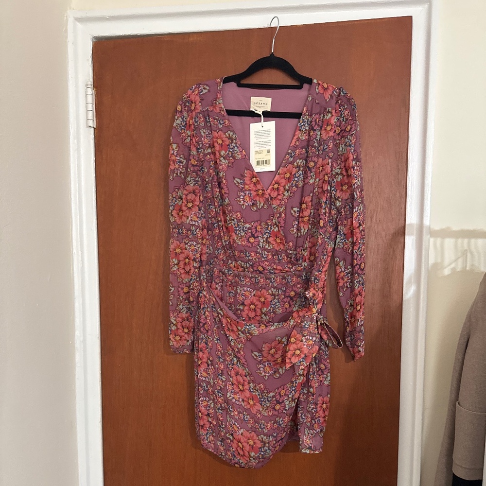 Sezane Noemia Dress Fleurs Violettes - Size 38